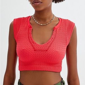 Red Urban Outfitters “Go For Gold Seamless Top”